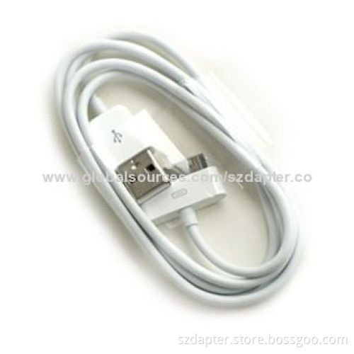 USB Cable for iPhone 4, 4S, iPad with CE, RoHS Marks, 100% Open and Short Test